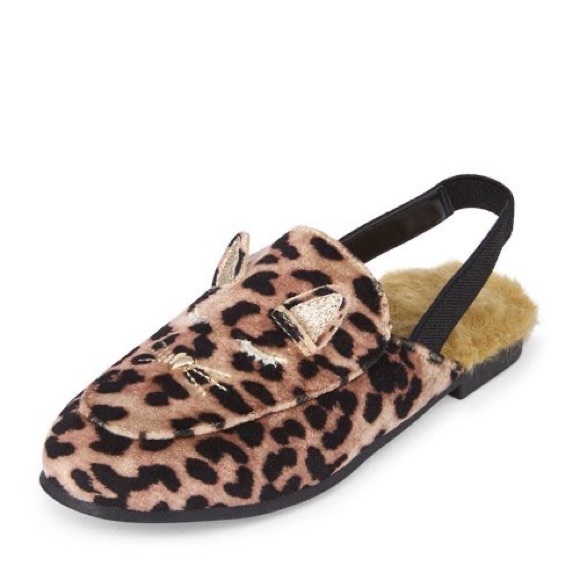 The Children's Place Other - The Children’s Place Cat Velvet Leopard Print
Slingback Faux Fur Loafer. Size 12
